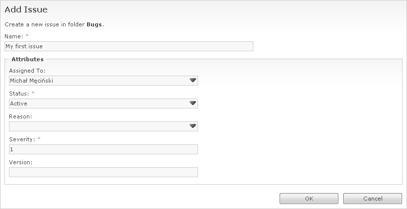 Adding an issue